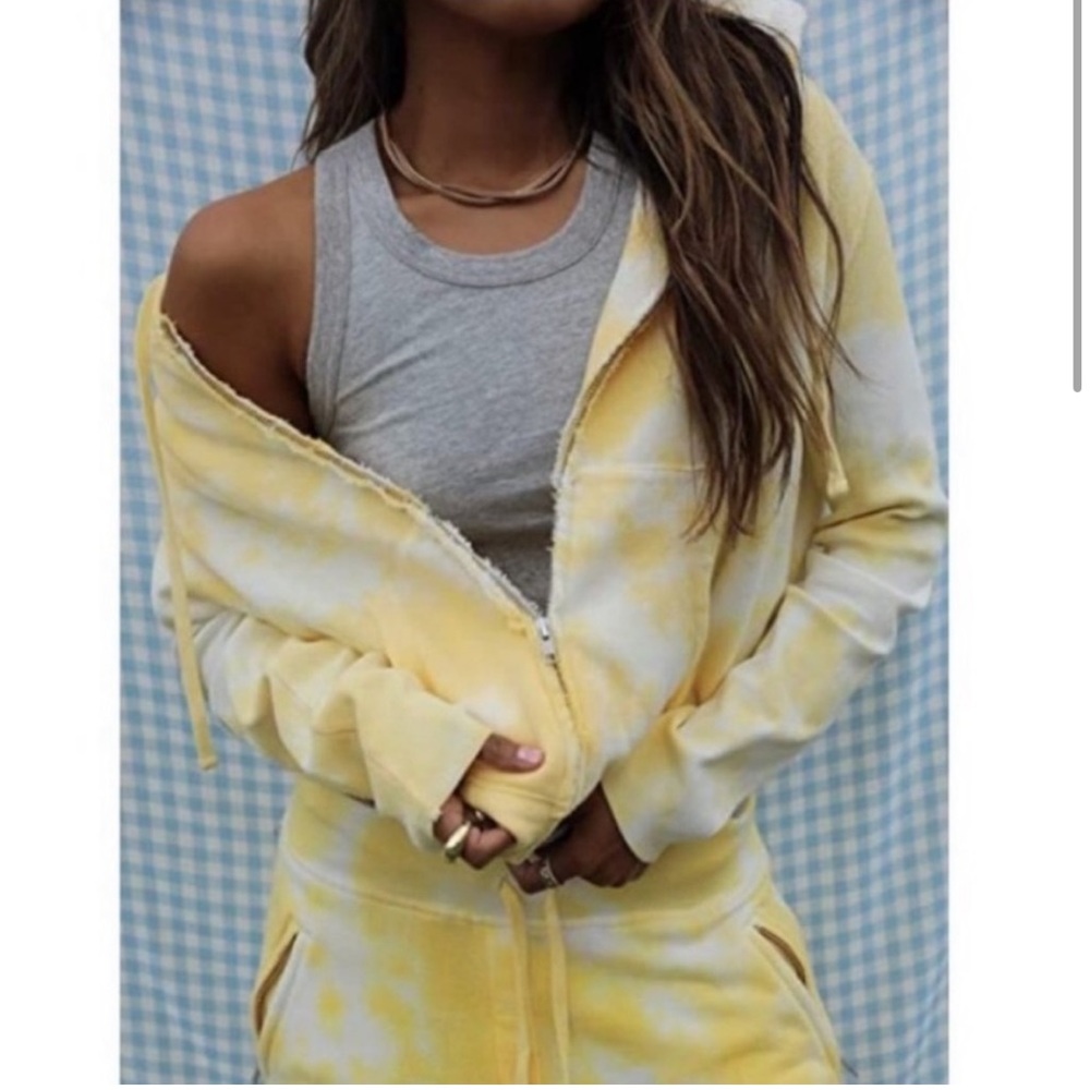 Sincerely Jules x Bandier Yellow Tie Dye Zip Up